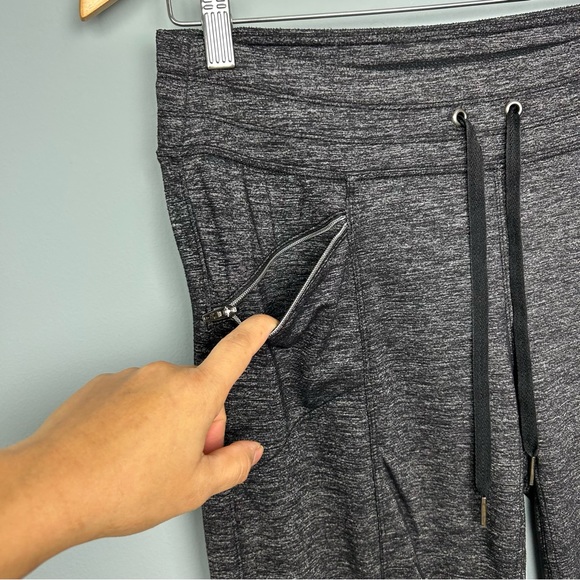 Athleta Quest metro slouch drawstring pull on pants S zip pockets charcoal gray - Picture 7 of 13